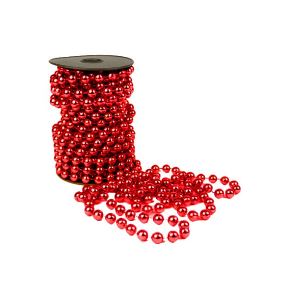 Новогодние бусы красные