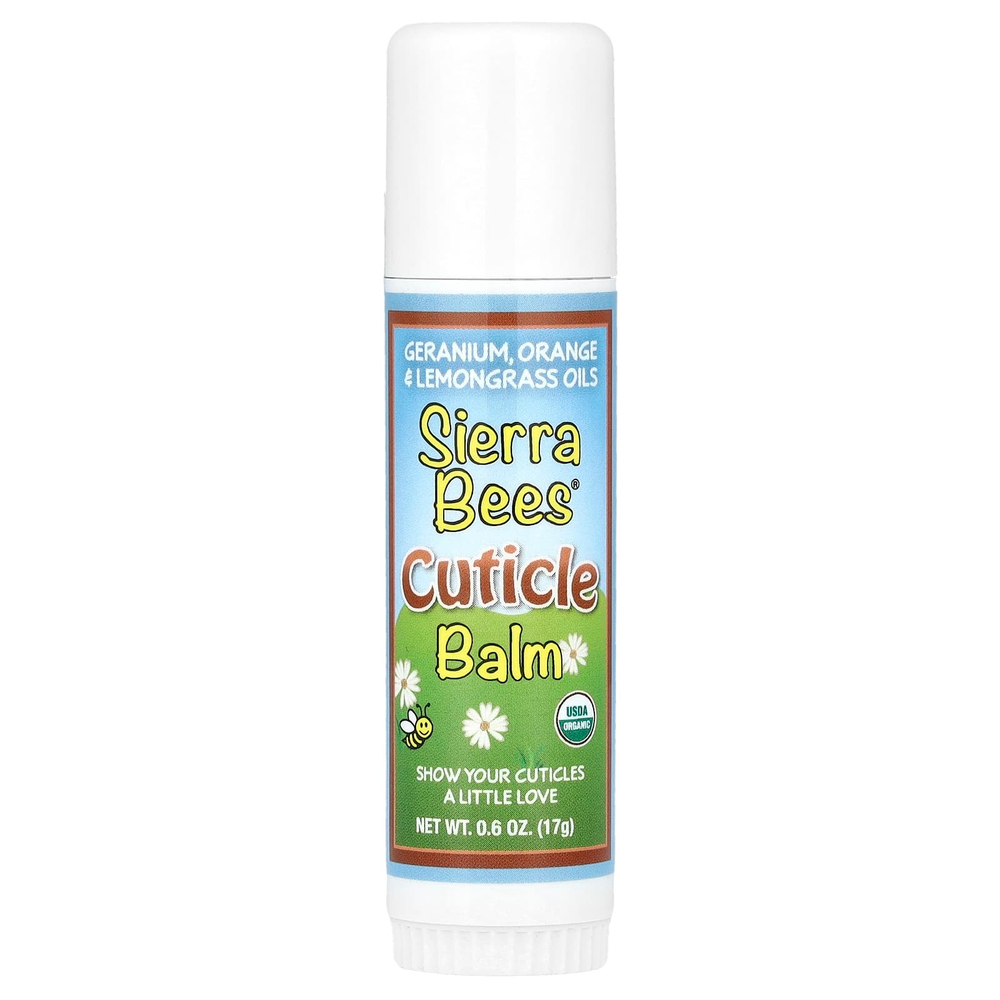 Sierra Bees, стик-бальзам для ухода за кутикулой, герань, апельсин и лемонграсс, 17 г (0,6 унции)