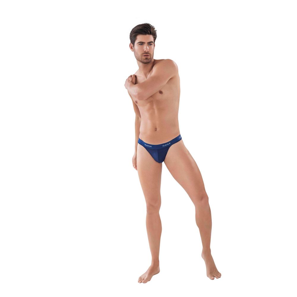 Мужские трусы тонги темно-синие в сетку Clever LATIN LUST THONG 087608