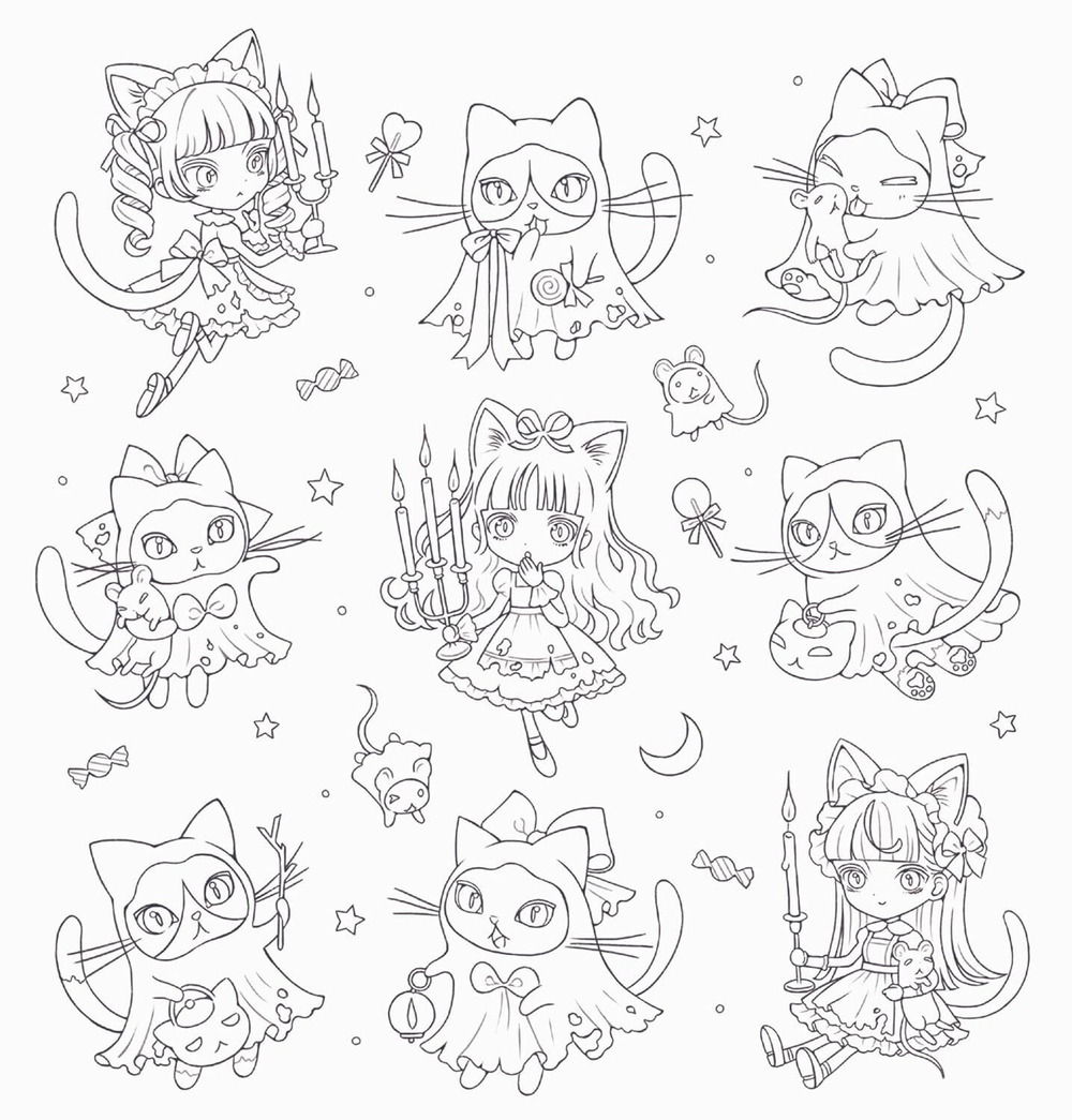 Romantic Gothic. Coloring book