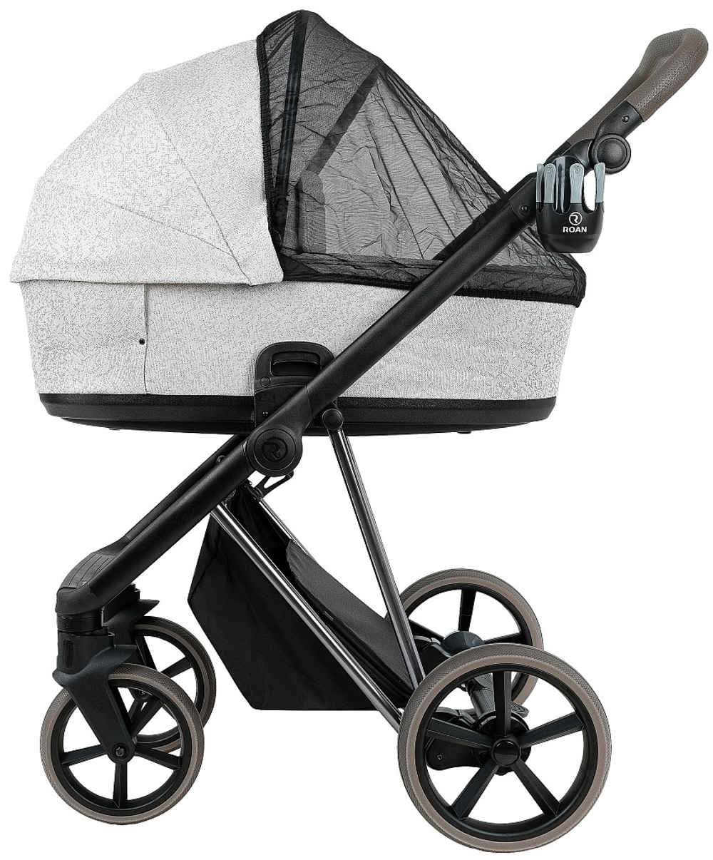 Детская коляска Roan Sol Vintage Luxury 2.0 3 в 1 с автокреслом Pituso Santiso Pro PIX/50/L Pixel/Light/Black/руч.Cappuccino