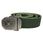 Текстильный ремень со стальной пряжкой "ЧВК Вагнер – Кровь Честь Родина Отвага"