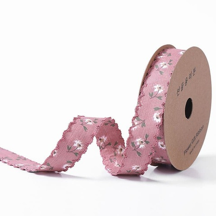 Лента хлопок "Хризантема" 2,5см*8ярд