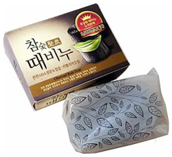 Mukunghwa Мыло-скраб для тела с древесным углем Hardwood Charcoal Scrub Soap 100 гр