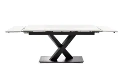 "Юпитер" стол интерьерный раздвижной обеденный из керамики, цвет белый глянцевый