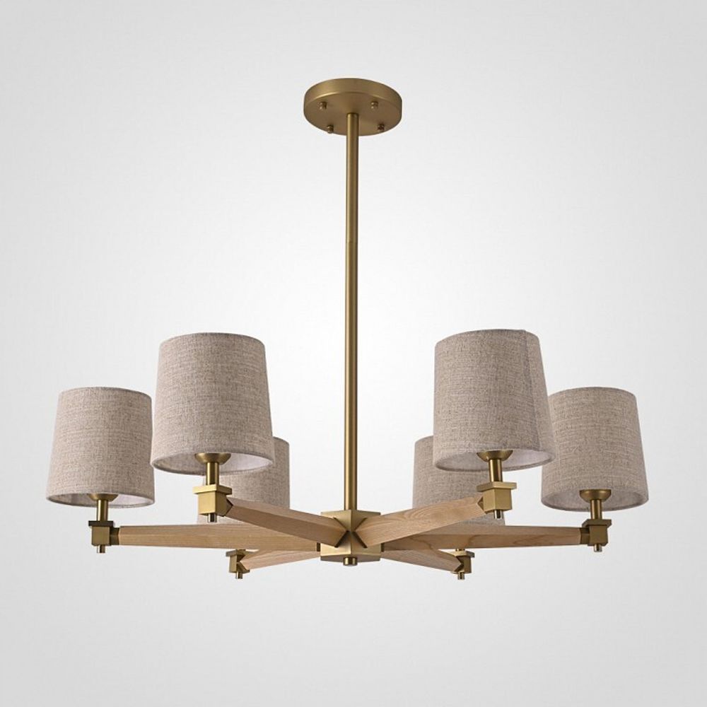 Люстра на штанге Imperiumloft Jorgenson Beige/Light wood STAVRA01