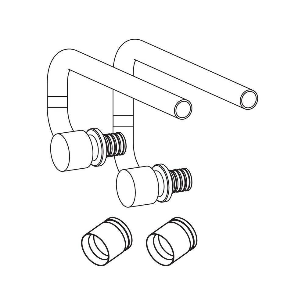 REHAU SL-комплект двух Правых концевых C-образных трубок с гильзами 16-12x1.0 для подключения радиаторов (11372471003)