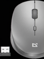 Мышь беспроводная Defender Auris MB-027 серый,4D,800-1600dpi,бесшумн