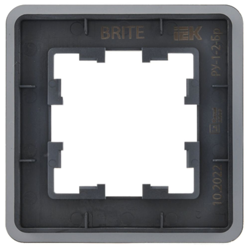 BRITE Рамка 1-местная РУ-1-2-Бр стекло графит RE IEK