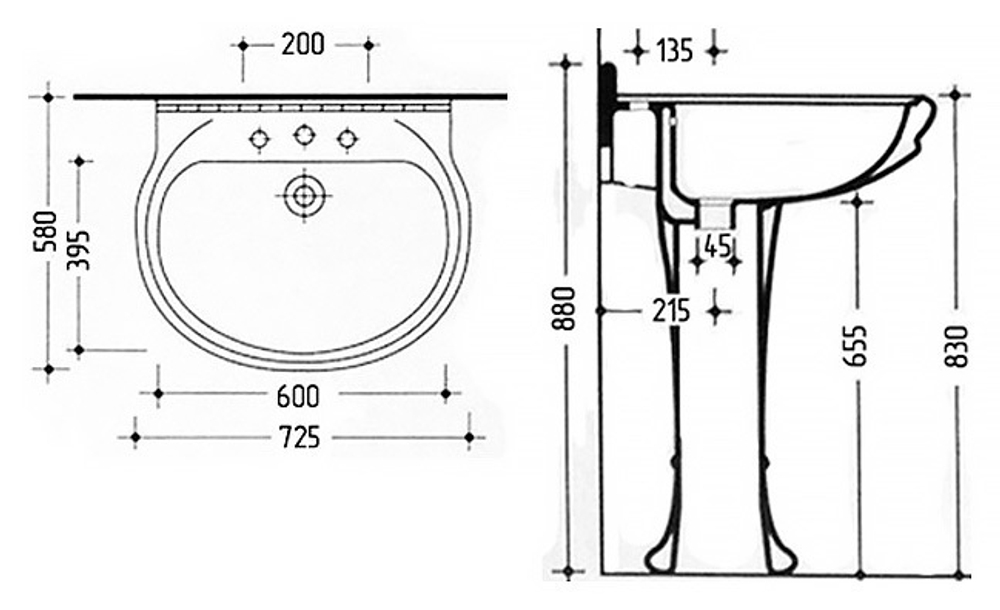 Пьедестал для раковины Migliore Gianeta ML.GNT-25.807.BI