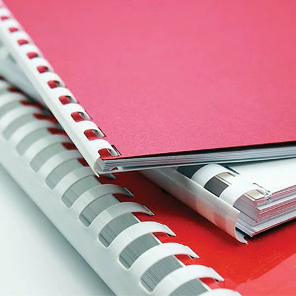 Пружины пластиковые для переплета, КОМПЛЕКТ 100 шт., 10 мм (для сшивания 41-55 л.), белые, BRAUBERG