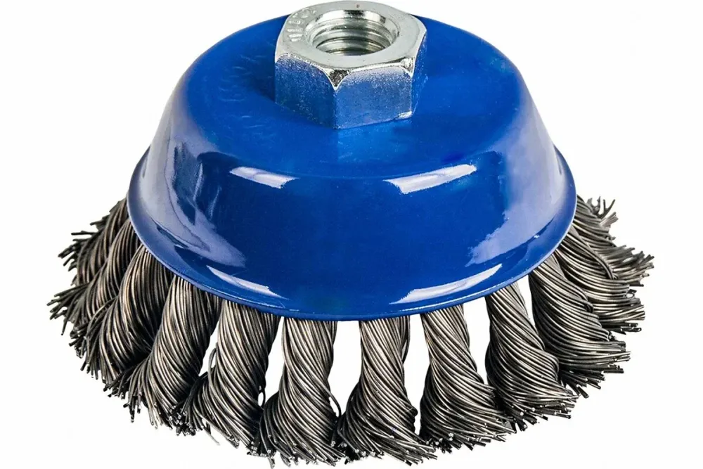 Корд-щетка чашечная для УШМ (М14; 125 мм) с ворсом из витой проволоки "РОСОМАХА" (912125)