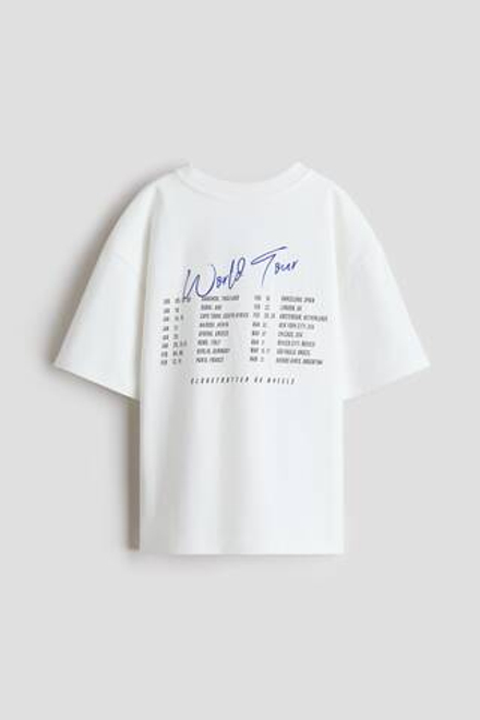 H&M Футболка с принтом, белый