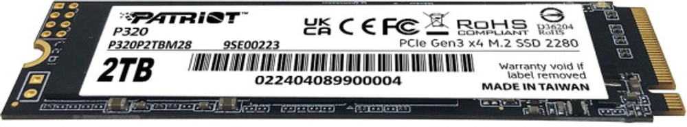 Накопитель SSD M.2 2280 Patriot Memory P320 2048 ГБ