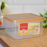 Контейнер для продуктов 0,7л квадратный "Sunrise" (золотой)