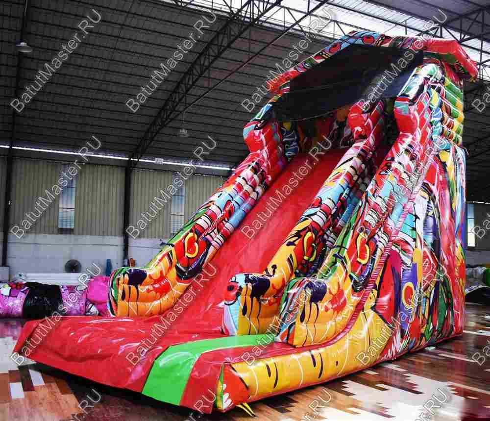 Надувная горка "Граффити", 8*4*7 м