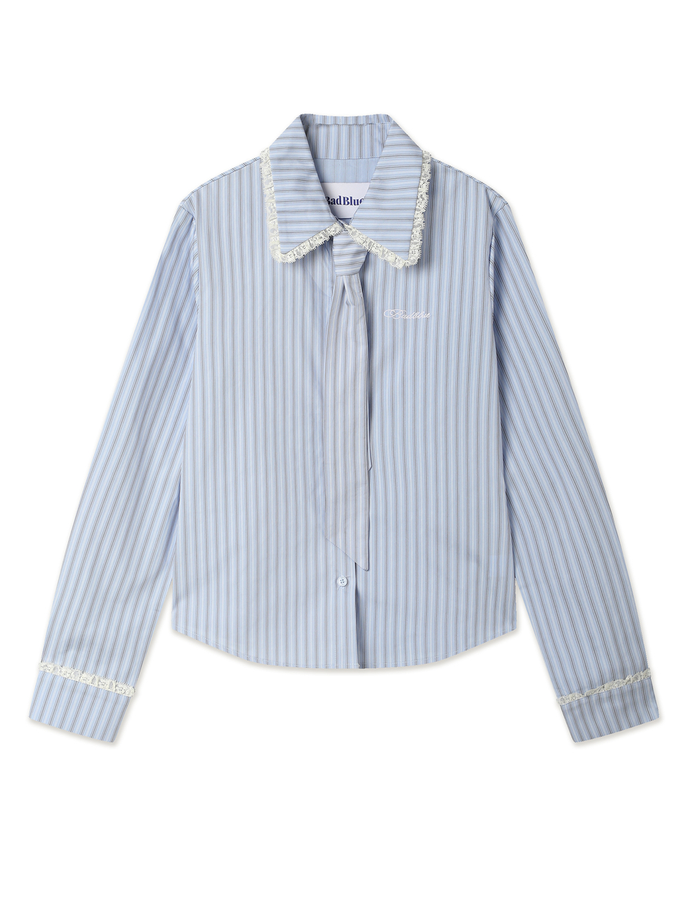 Женская Рубашка Stripe Lace Tie
