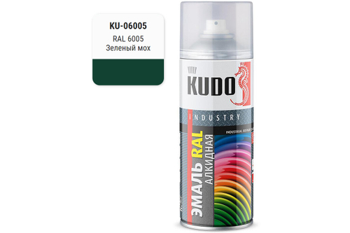 Краска аэрозоль для металлочерепицы // RAL 6005 зеленый мох // 520 мл // KUDO