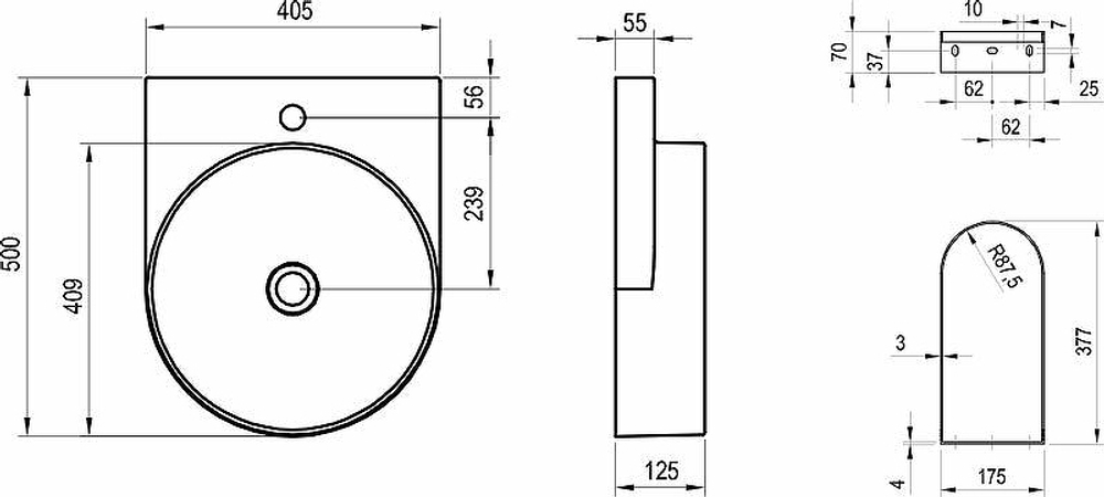 Раковина Ravak Yard 40 XJX01240002 Белая