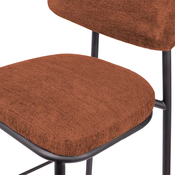 Полубарный стул Arvo 65 см, терракотовый шенилл с черными ножками