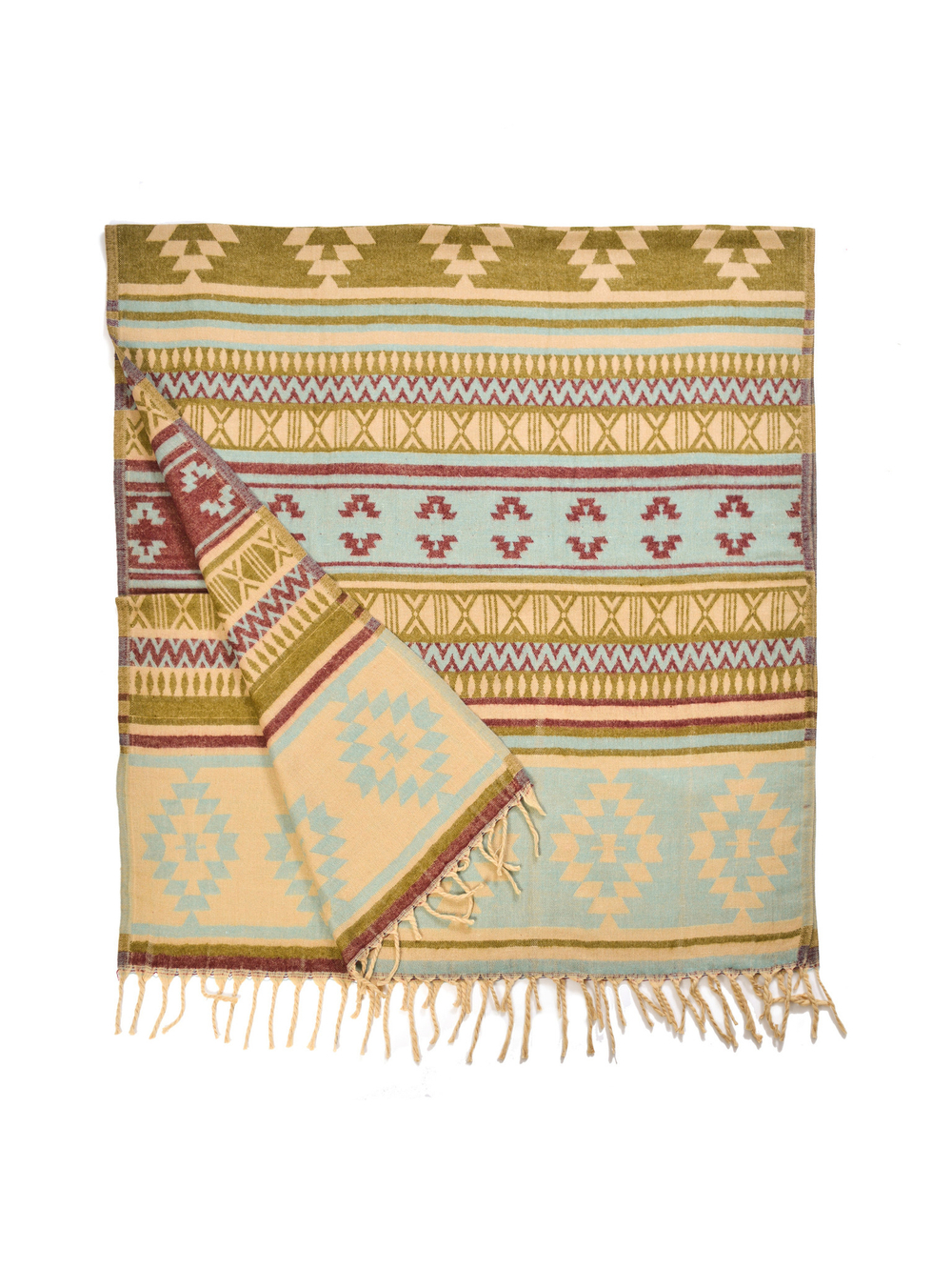 Теплый палантин с орнаментом