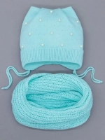 Шапка для девочки осенняя и снуд ушками