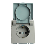 Розетка 1-местная с крышкой с защ. штор, STEKKER, с/з, 250В, 16А, серия Эмили, RST16-5112-10, платиново-серый, soft touch 49959