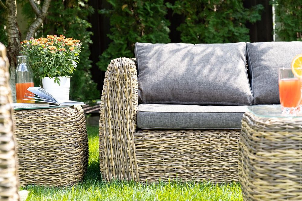 "Кальяри" лаунж-зона из искусственного ротанга (гиацинт), цвет соломенный