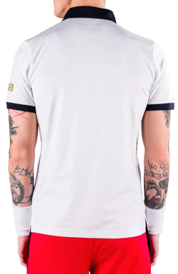 Теннисное поло Hydrogen Half Zip Tech Tee - white/blue navy