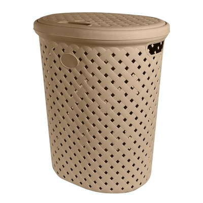 Корзина для белья Plast Team Rattan 42л 415х330х510 мм шоколадный мокко