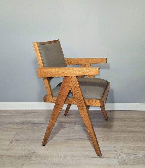 Кресло деревянное Aristide Canvas Armchair