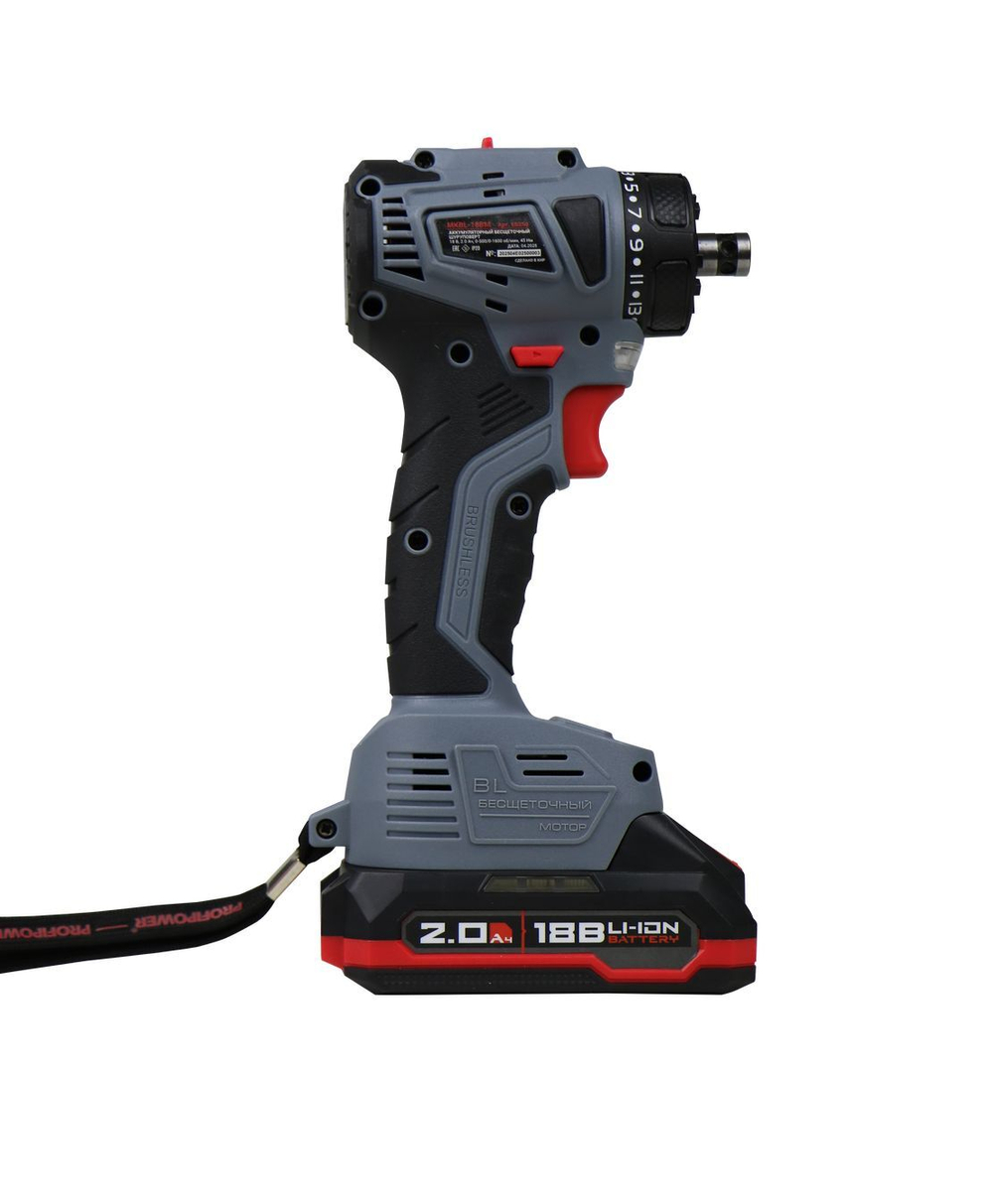 Аккумуляторный бесщеточный шуруповерт со сменными насадками PROFIPOWER MKBL-18BM (18В, 45Нм, Li-ion-2шт, 2.0Ач, 0,8-10мм, бита, З/У,в кейсе)
