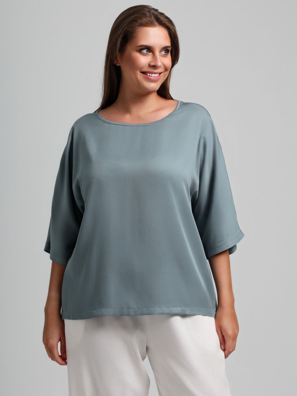 Блузка Летний драйв-2 Виотекс СЕРЫЙ