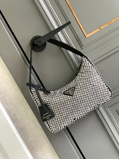 Prada Satin Mini Bag with Crystals Re-Edition 2000