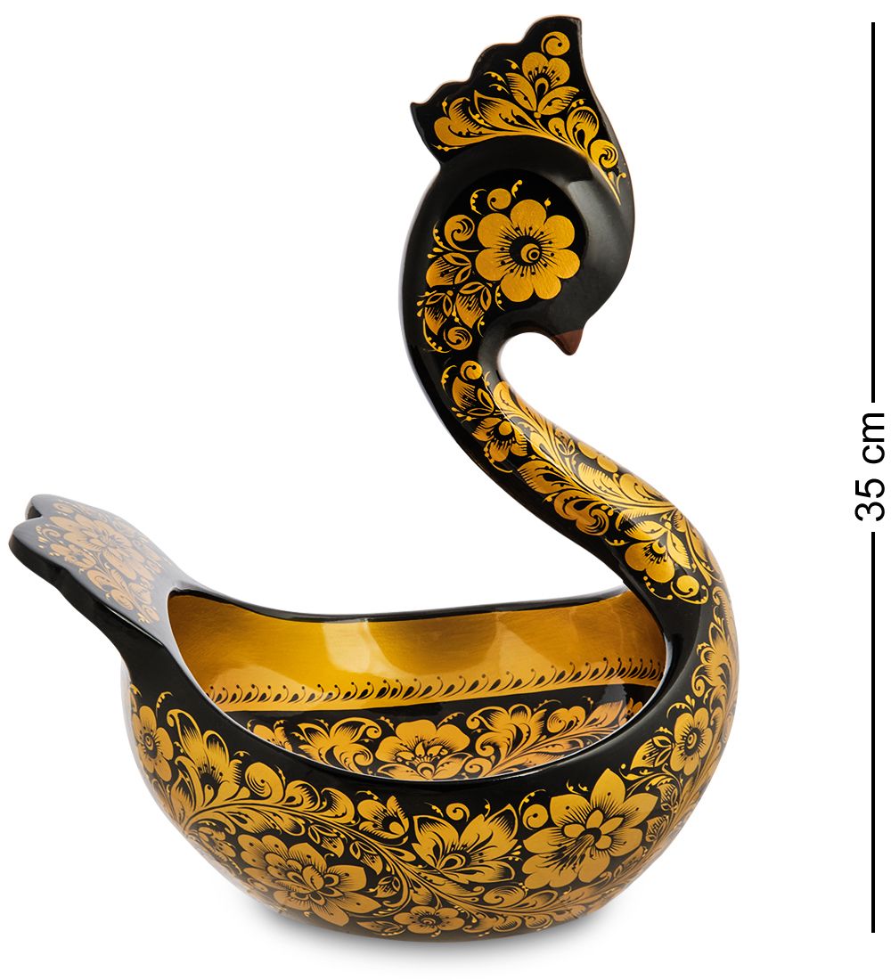 Народные промыслы ХЛ-019 Ковш-лебедь 270*200 (Хохлома)