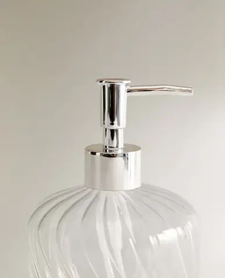 ZARA HOME ДОЗАТОР ДЛЯ МЫЛА С ВОЛНИСТЫМ УЗОРОМ, ПРОЗРАЧНЫЙ