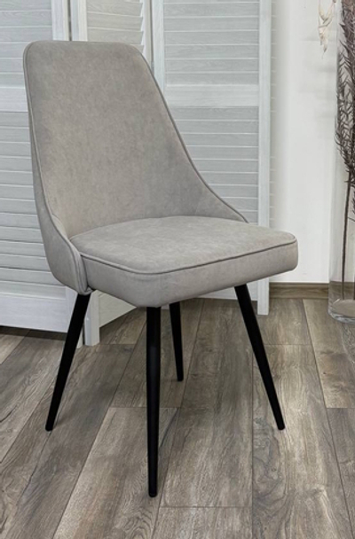 Стул БЕРТИ 360 град. поворот. B22 Серый, велюр / черный каркас, М-City