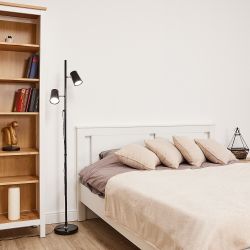 ULM-T600 2х6W-4500K-DIM BLACK Торшер напольный светодиодный. 2х6W. Сенсорный выключатель. Диммер. Черный. ТМ Uniel