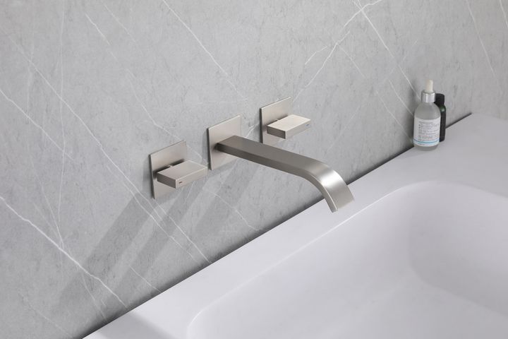 Смеситель ABBER Wasserfall AF8612SP для раковины скрытого монтажа, сатин