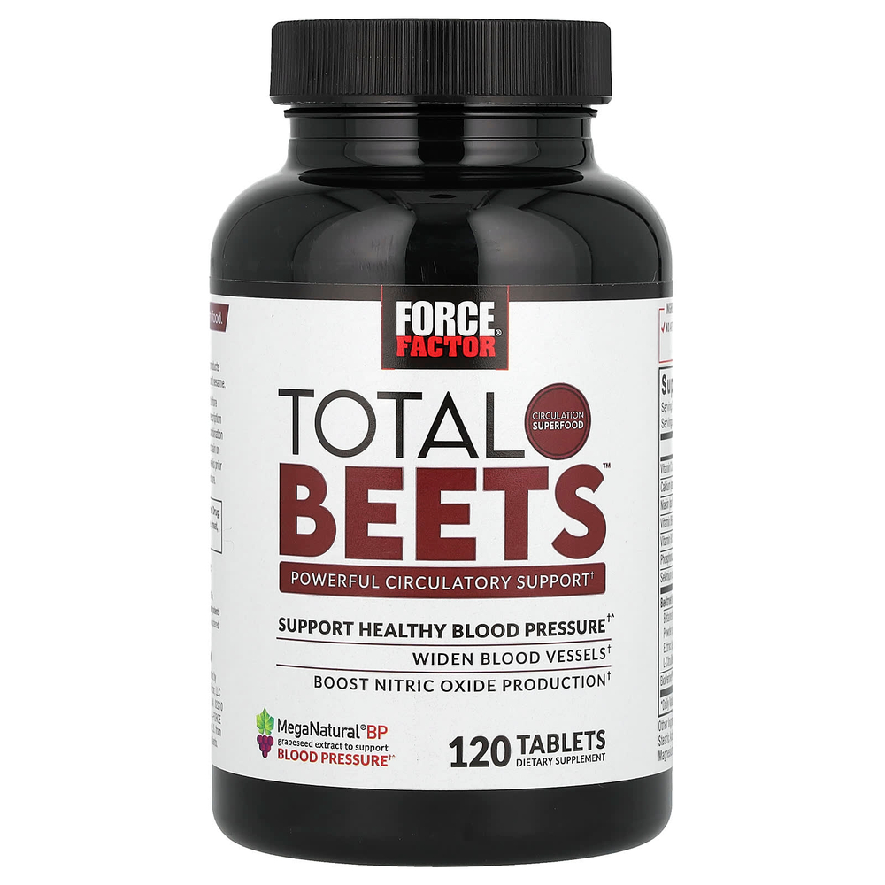 Force Factor, Total Beets, эффективная поддержка кровообращения, 120 таблеток