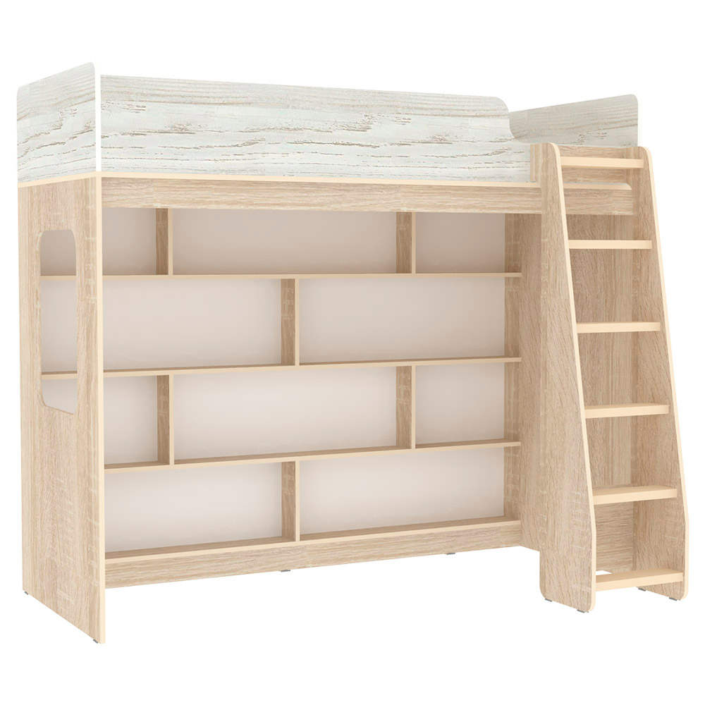 Кровать-чердак КарИВи Л-C601.2 80х190 Дуб Сонома Винтерберг