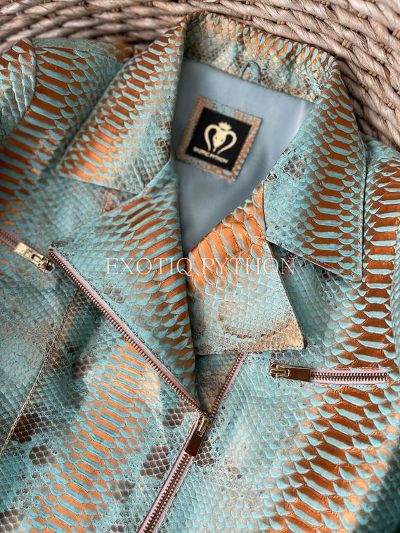 Куртка из кожи питона мульти JT-117