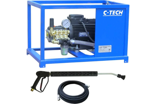 Промышленная мойка высокого давления C-TECH NEXT TotalStop (200 бар, 15 л/мин, 5.5 кВт) + набор ПРАКТИК пенокомплект
