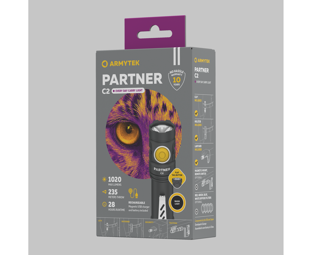 ARMYTEK - Фонарь PARTNER C2 MAGNET USB ( теплый свет )