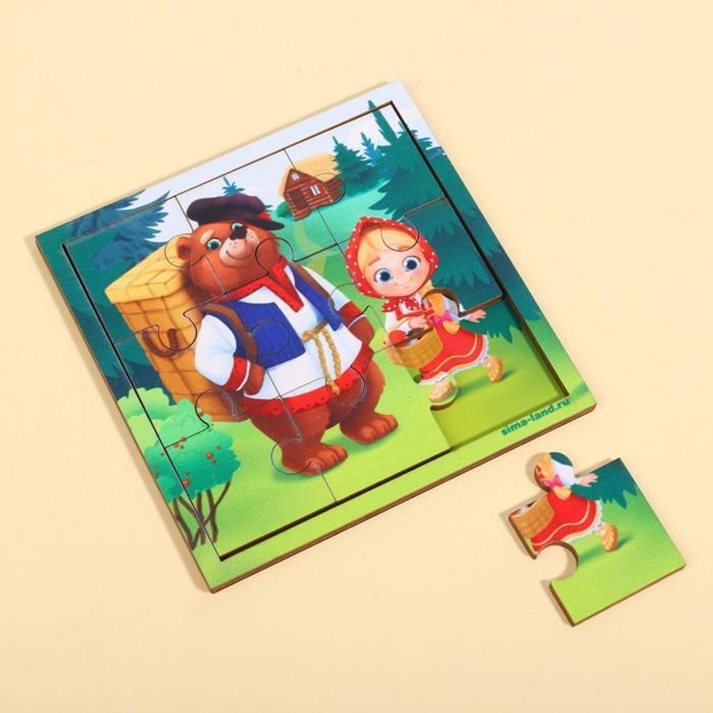 Головоломка-пазл в рамке. Игры в дорогу "Миша и Маша" П306 7811251 (Лесная мастерская)