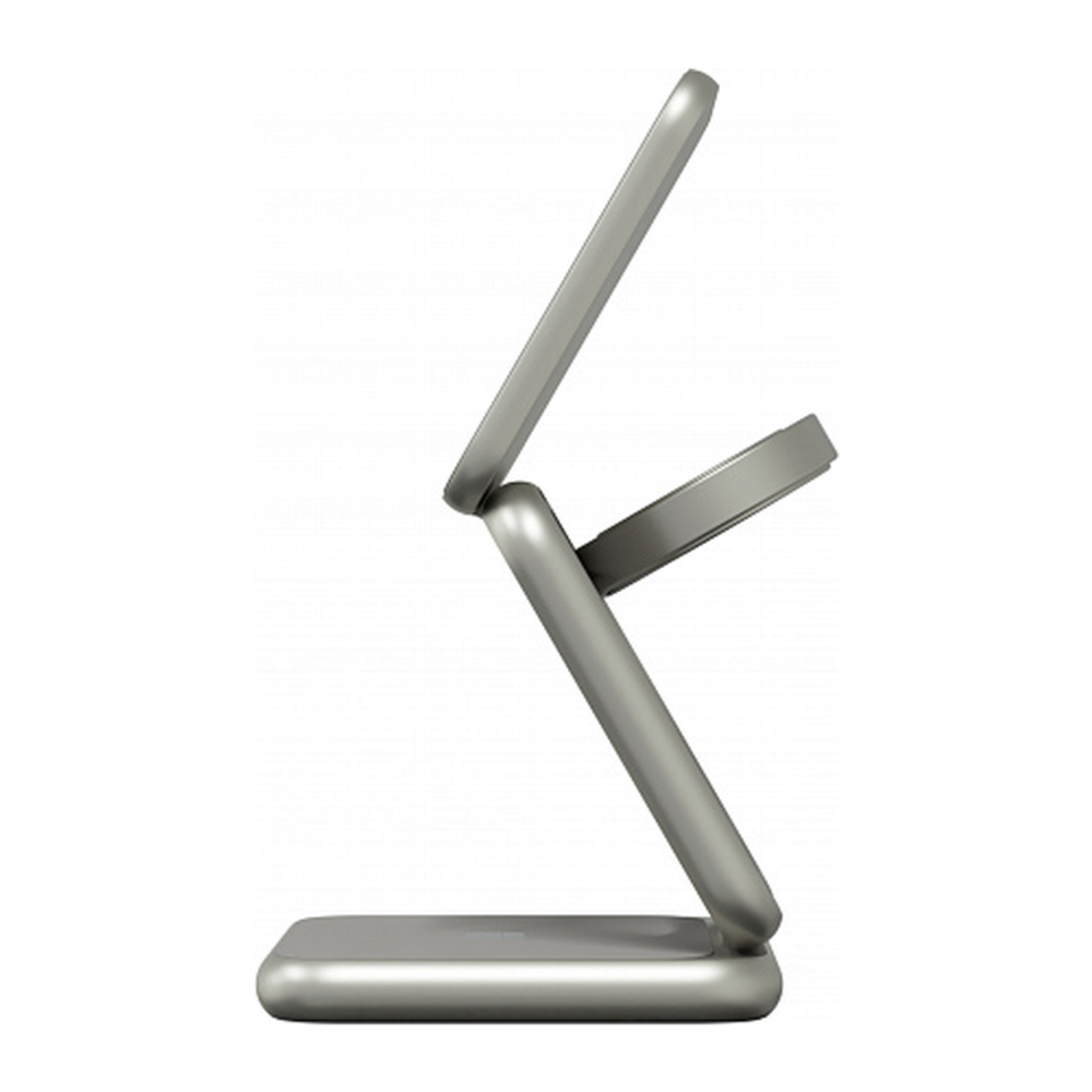 Складная зарядная станция MagSafe Magssory Fold Pro для iPhone, Apple Watch и AirPods (Qi2) Беспроводная зарядка: Qi 15 Вт, Qi 5 Вт, магнитное крепление для быстрой зарядки Apple Watch (Qi 5 Вт). Проводная зарядка: нет. Сертификация Qi2. Отсутствует LED-и