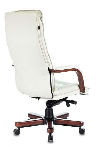 Кресло руководителя Бюрократ T-9927Walnut слоновая кость кожа крестов. металл/дерево