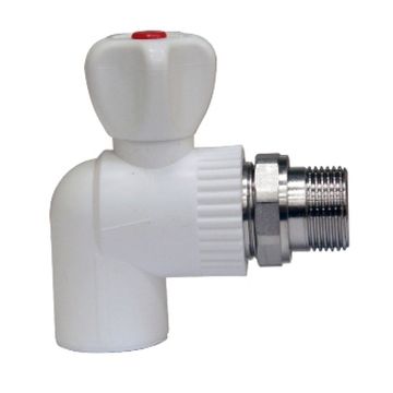 Кран полипропиленовый (ПП) угловой с американкой Ø25х3/4" Millenium