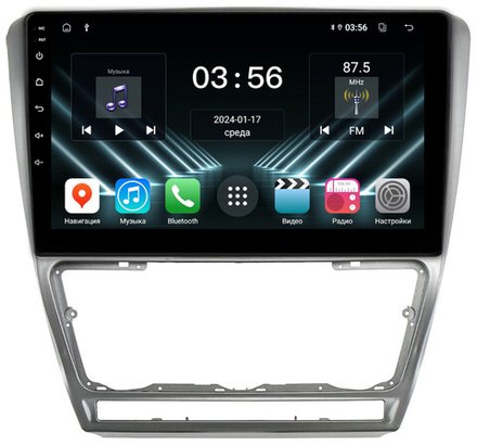 Магнитола для Skoda Octavia A5 2004-2013 (рамка серебро) - FarCar 005M на Android 13