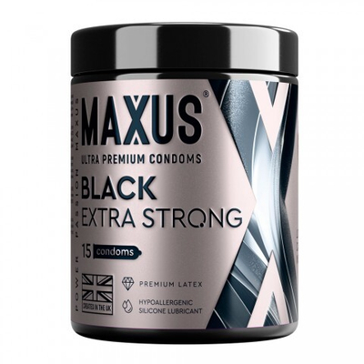 Презервативы MAXUS Extra Strong, утолщенные, черные, 15 шт